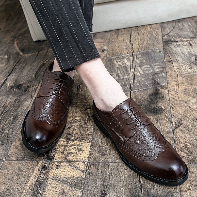 Atmungsaktive Herren Mikrofaser Mit Weicher Sohle Reine Farbe Oxfords Lässige Business Schuhe