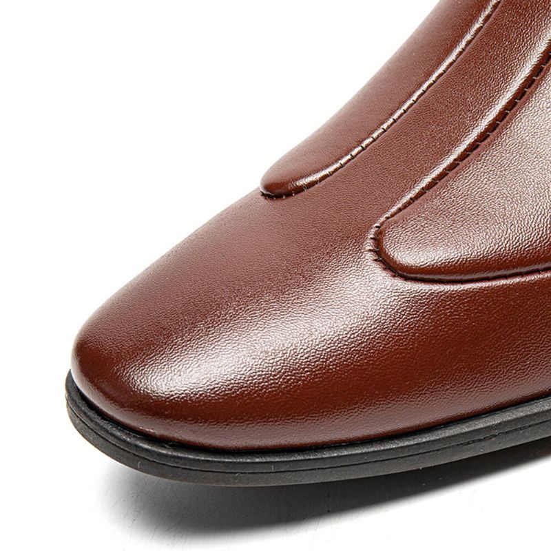 Atmungsaktive Herrenschuhe Mit Spitzem Kopf Und Bequeme Slip On Business Schuhe