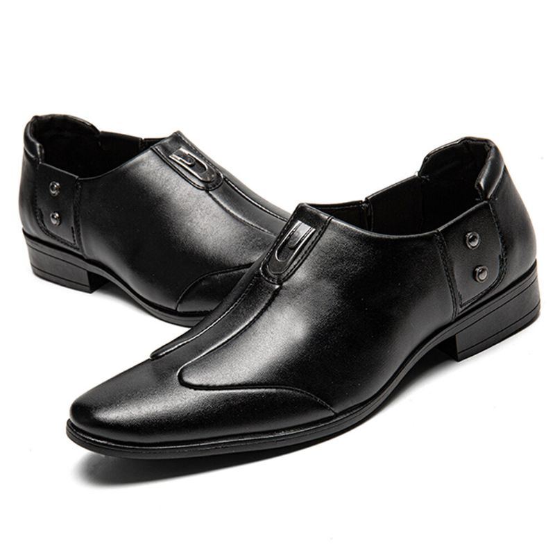 Atmungsaktive Herrenschuhe Mit Spitzem Kopf Und Bequeme Slip On Business Schuhe