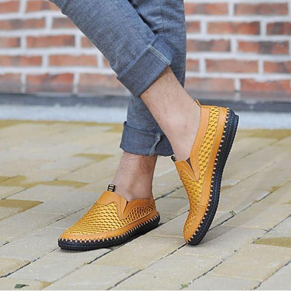 Atmungsaktive Mesh Schweißabsorptions Slip On Oxfords Flats Für Herren