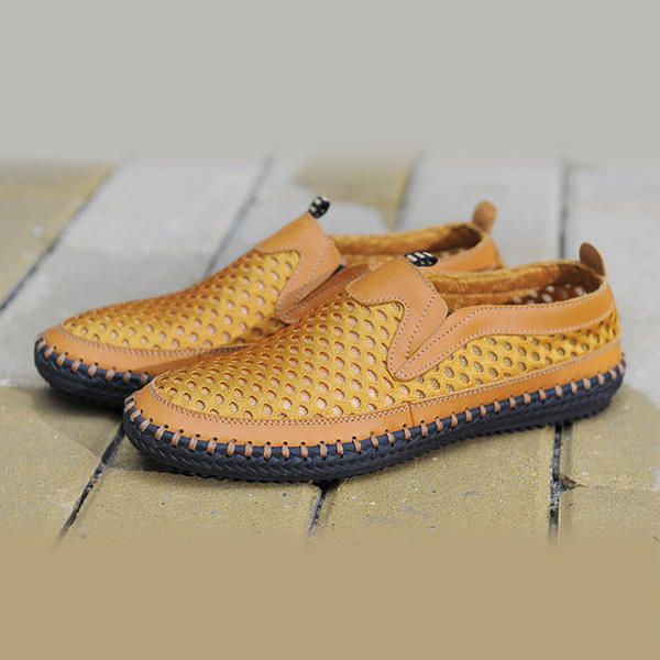 Atmungsaktive Mesh Schweißabsorptions Slip On Oxfords Flats Für Herren