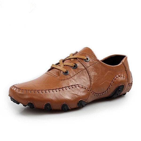 Atmungsaktive Oxfords Aus Weichem Leder Für Herren Mit Oktopusmuster Und Gummisohle