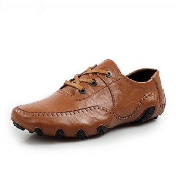 Atmungsaktive Oxfords Aus Weichem Leder Für Herren Mit Oktopusmuster Und Gummisohle