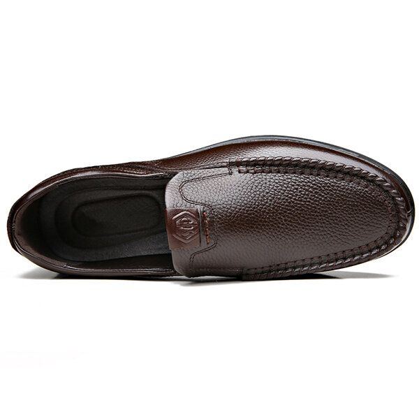 Bequeme Lässige Business Echtleder Slip On Soft Oxfords Für Herren