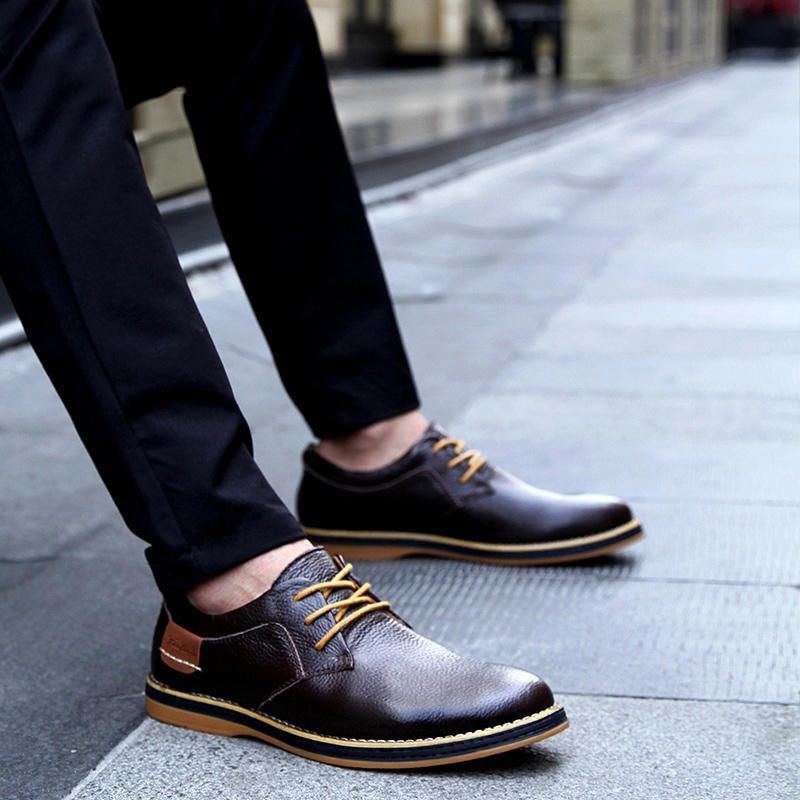 Bequeme Oxfords Aus Echtem Leder Für Herren Im Britischen Stil