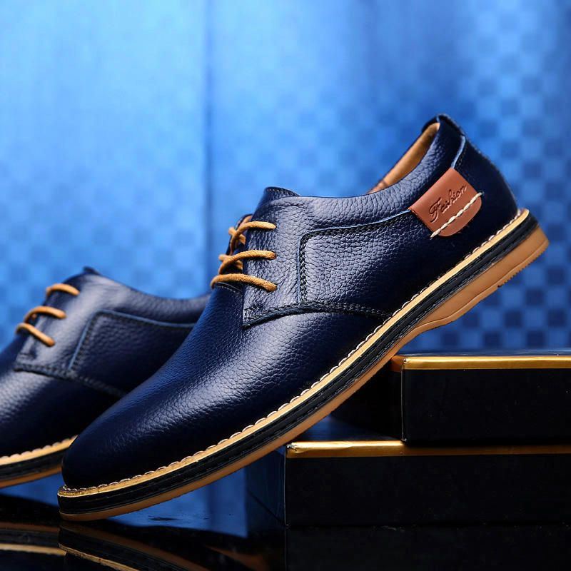 Bequeme Oxfords Aus Echtem Leder Für Herren Im Britischen Stil