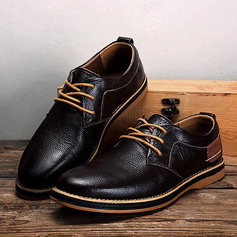 Bequeme Oxfords Aus Echtem Leder Für Herren Im Britischen Stil