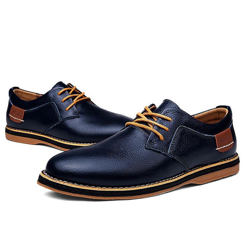 Bequeme Oxfords Aus Echtem Leder Für Herren Im Britischen Stil