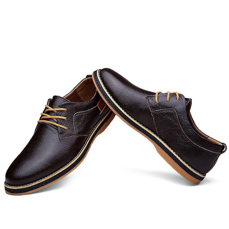 Bequeme Oxfords Aus Echtem Leder Für Herren Im Britischen Stil