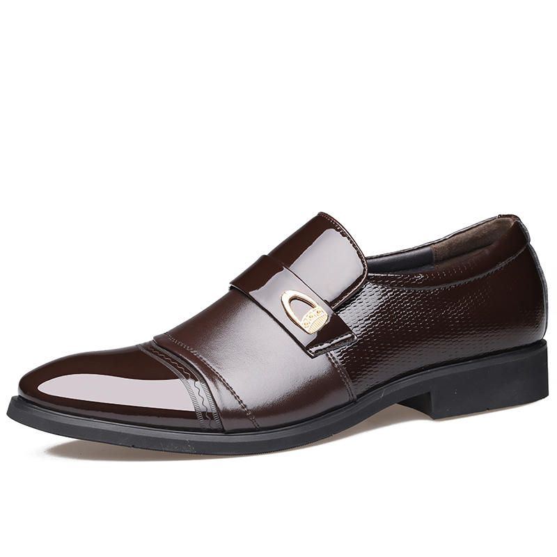 Bequemer Leder Cap Toe Slip On Für Formelle Business Schuhe Für Herren