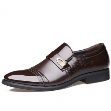 Bequemer Leder Cap Toe Slip On Für Formelle Business Schuhe Für Herren