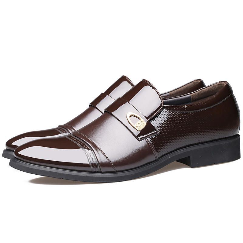 Bequemer Leder Cap Toe Slip On Für Formelle Business Schuhe Für Herren