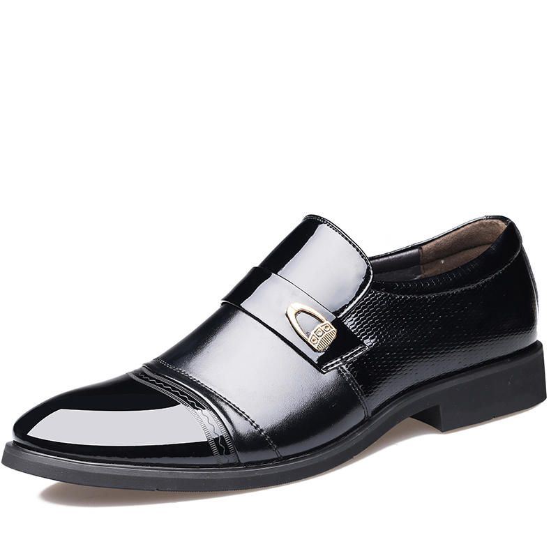 Bequemer Leder Cap Toe Slip On Für Formelle Business Schuhe Für Herren