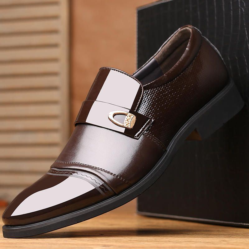 Bequemer Leder Cap Toe Slip On Für Formelle Business Schuhe Für Herren