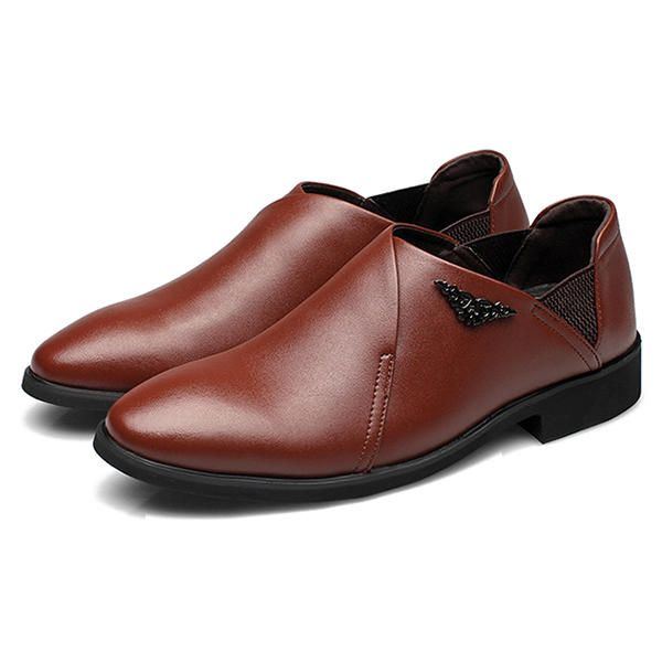 Bequemer Weicher Elastischer Business Leder Slip On Für Herren Formelle Schuhe