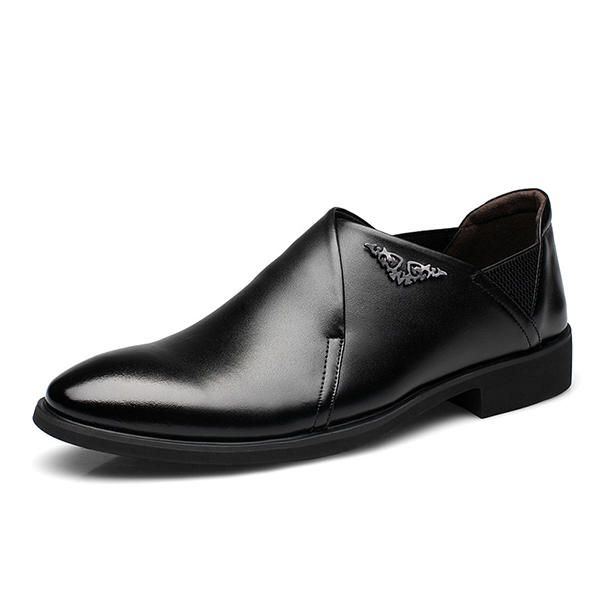 Bequemer Weicher Elastischer Business Leder Slip On Für Herren Formelle Schuhe