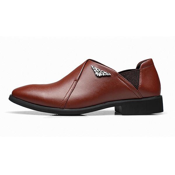 Bequemer Weicher Elastischer Business Leder Slip On Für Herren Formelle Schuhe