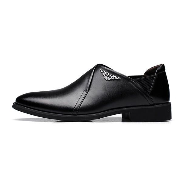 Bequemer Weicher Elastischer Business Leder Slip On Für Herren Formelle Schuhe