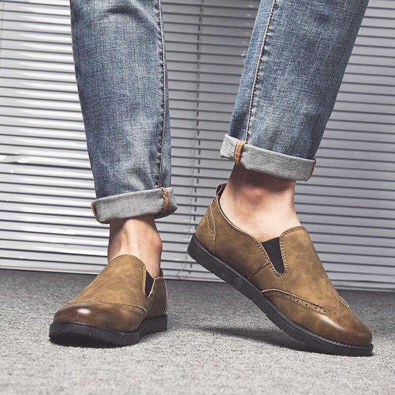 Business Casual Loafer Für Herren Chelsea Slip On Arbeitskleid Handgenähte Schuhe