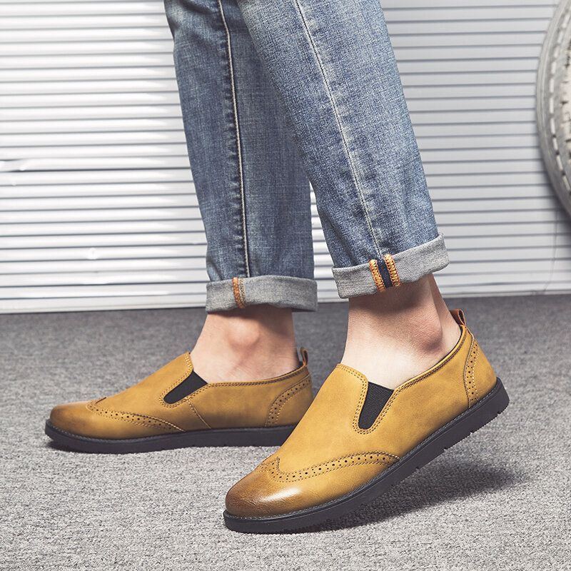 Business Casual Loafer Für Herren Chelsea Slip On Arbeitskleid Handgenähte Schuhe