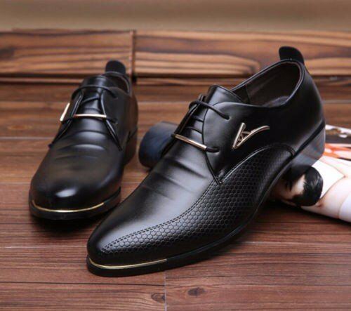 Business Kleid Für Herren Formelle Oxfords Leder Loafer Flache Geschnürte Freizeitschuhe