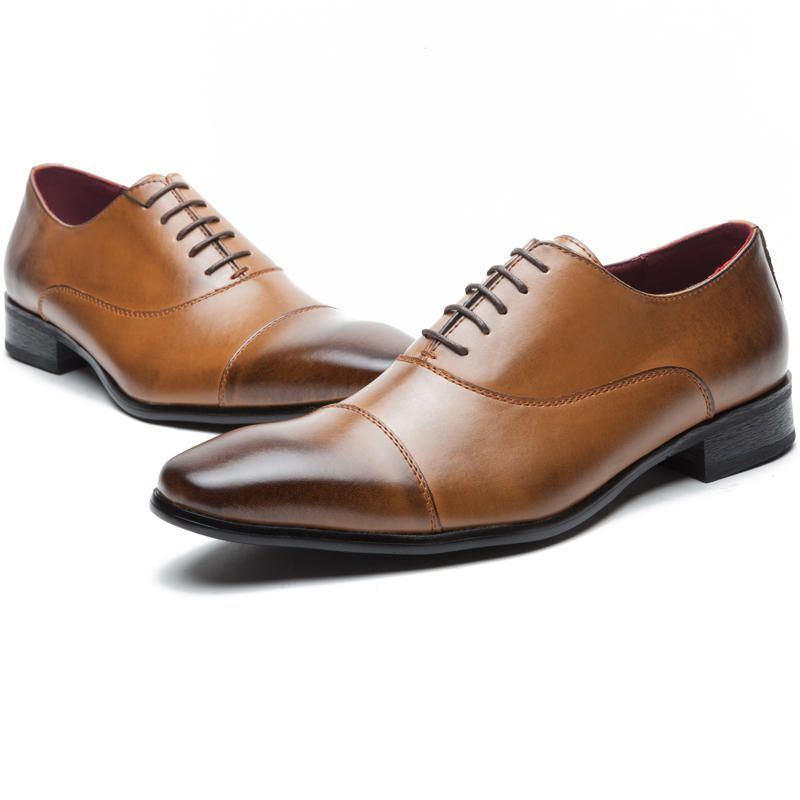 Formale Herrenschuhe Casual Business Oxfords Aus Echtem Leder