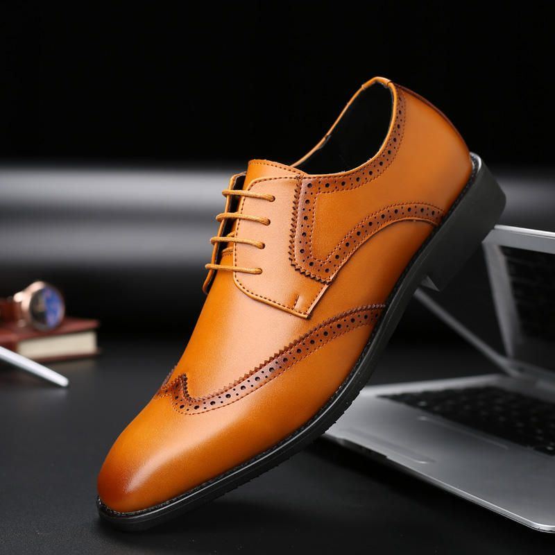 Große Größe Herren Brogue Oxfords Normale Business Kleiderschuhe