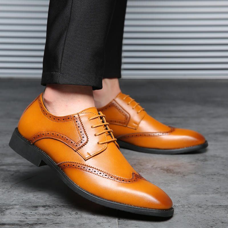 Große Größe Herren Brogue Oxfords Normale Business Kleiderschuhe