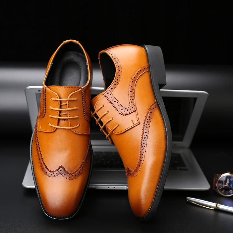 Große Größe Herren Brogue Oxfords Normale Business Kleiderschuhe