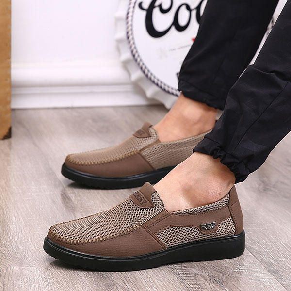 Handgenähte Oxfords Mit Weicher Sohle Zum Hineinschlüpfen Aus Mesh