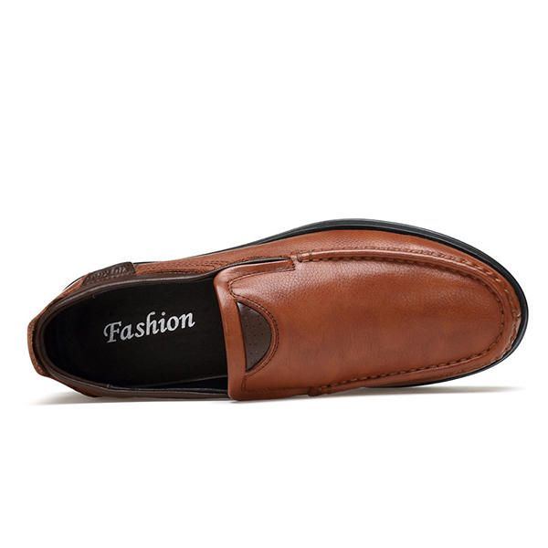 Herren Big Size Leder Casual Soft Slip On Lässige Business Flats