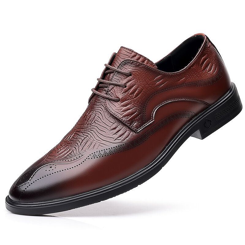 Herren Brogue Geprägte Business Dress Oxfords Schnürschuhe