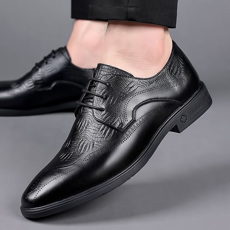 Herren Brogue Geprägte Business Dress Oxfords Schnürschuhe