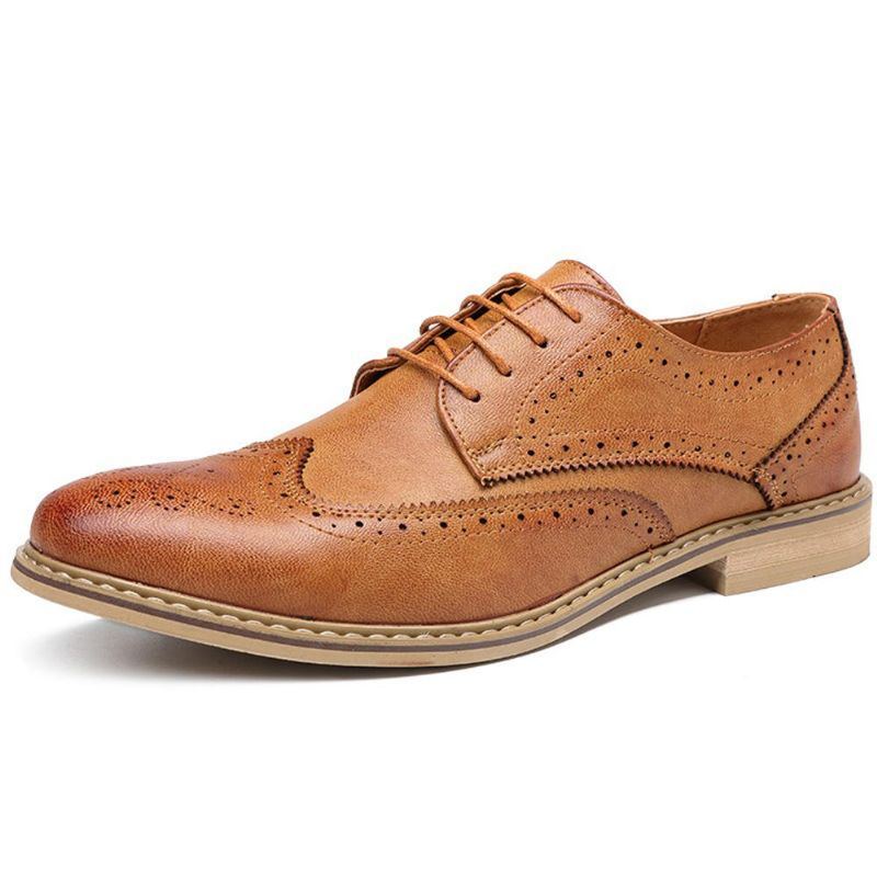 Herren Brogue Geschnitzte Lässige Weiche Business Leder Oxfords