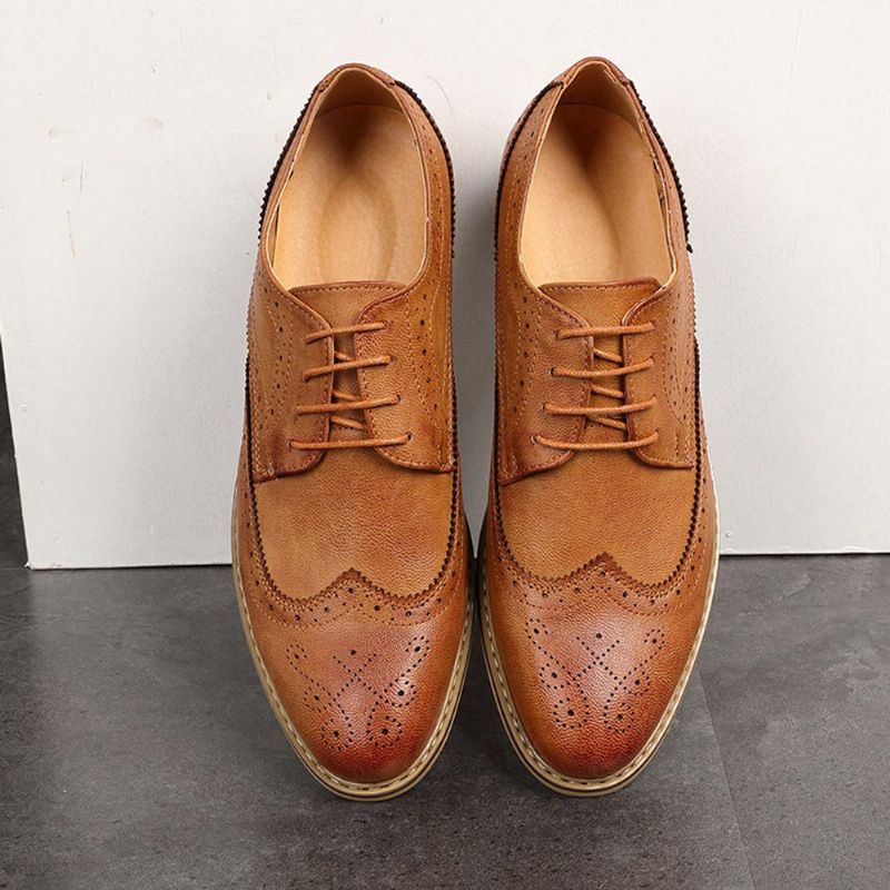 Herren Brogue Geschnitzte Lässige Weiche Business Leder Oxfords