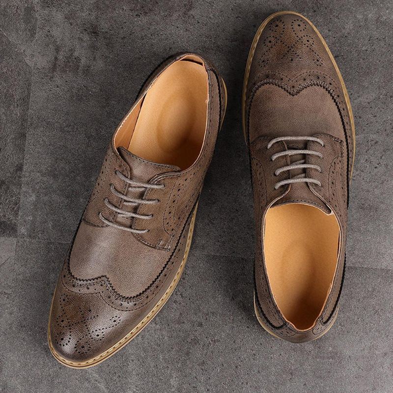 Herren Brogue Geschnitzte Lässige Weiche Business Leder Oxfords