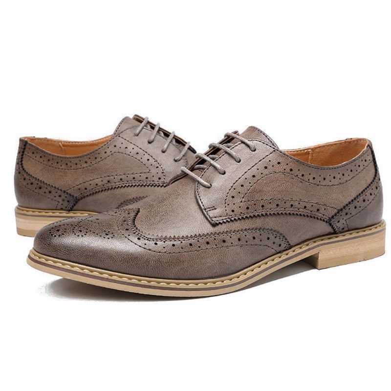 Herren Brogue Geschnitzte Lässige Weiche Business Leder Oxfords