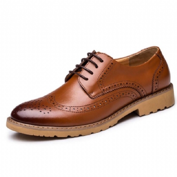 Herren Echtleder Brogue Mit Geschnitzten Business Casual Oxfords