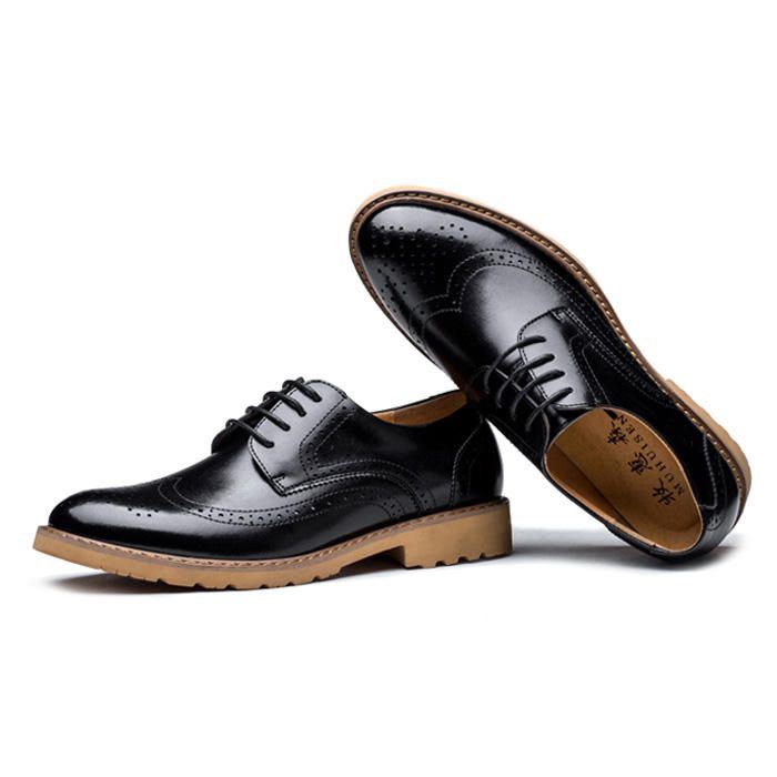 Herren Echtleder Brogue Mit Geschnitzten Business Casual Oxfords