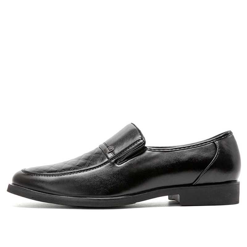 Herren Gestreiftes Rautenmuster Slip On Weiche Sohle Bequeme Lässige Business Schuhe