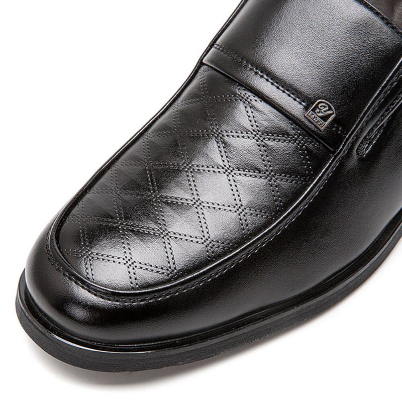 Herren Gestreiftes Rautenmuster Slip On Weiche Sohle Bequeme Lässige Business Schuhe