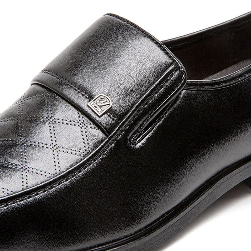 Herren Gestreiftes Rautenmuster Slip On Weiche Sohle Bequeme Lässige Business Schuhe