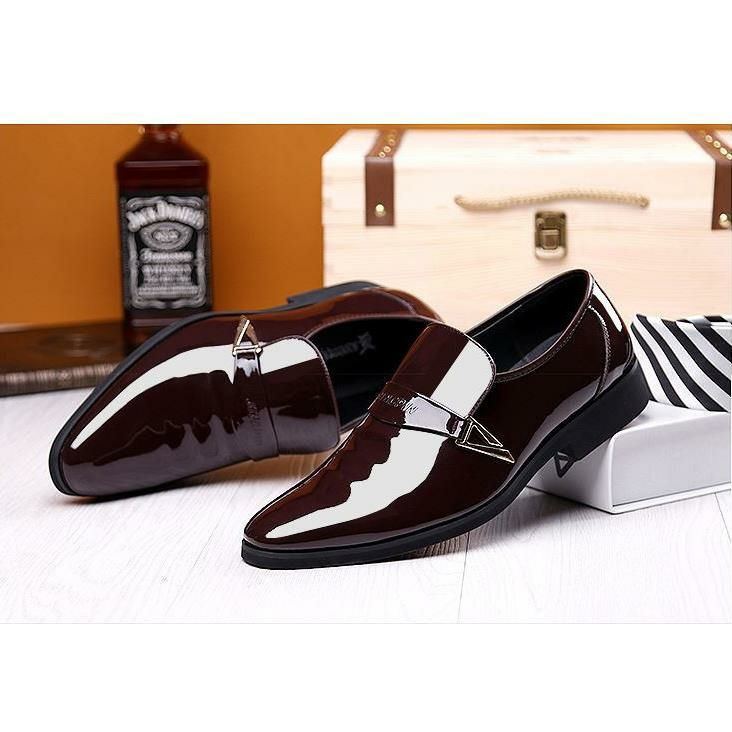 Herren Lackleder Metallverzierung Bequeme Formelle Business Schuhe