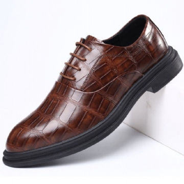 Herren Leder Bequeme Weiche Sohle Krokoprägung England Stil Casual Business Schuhe