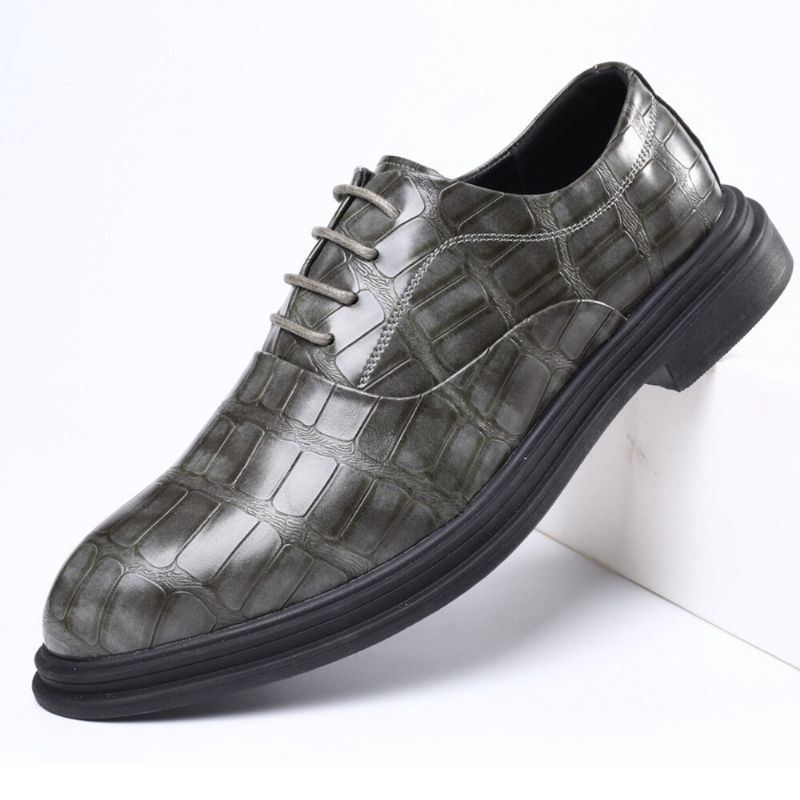 Herren Leder Bequeme Weiche Sohle Krokoprägung England Stil Casual Business Schuhe