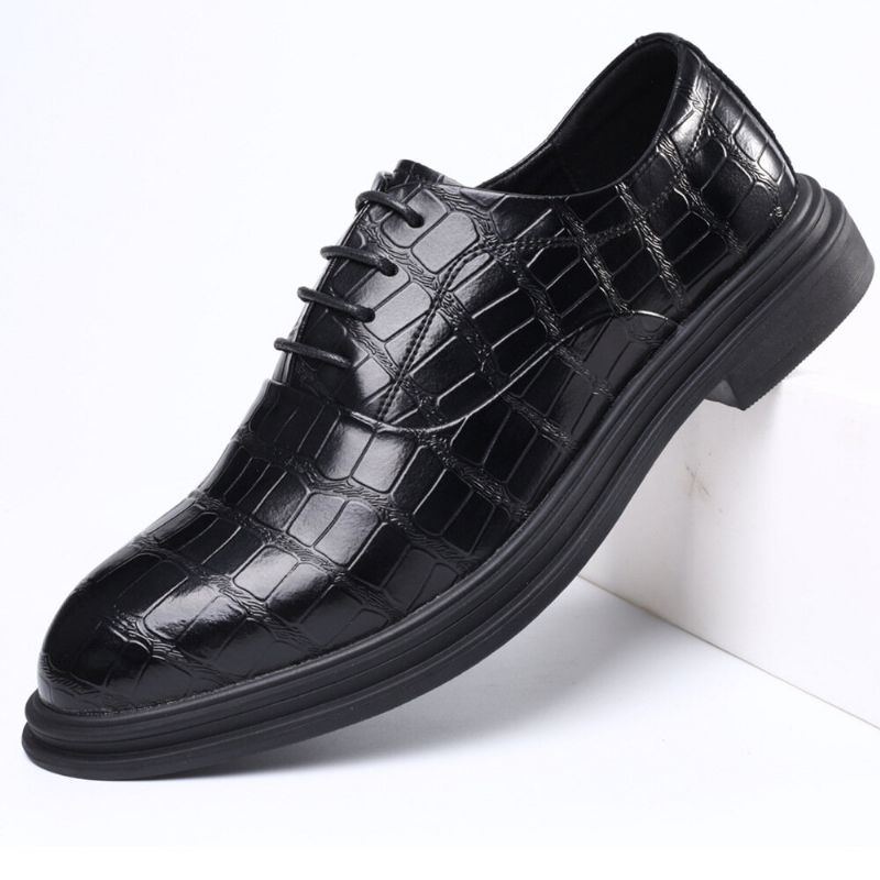 Herren Leder Bequeme Weiche Sohle Krokoprägung England Stil Casual Business Schuhe