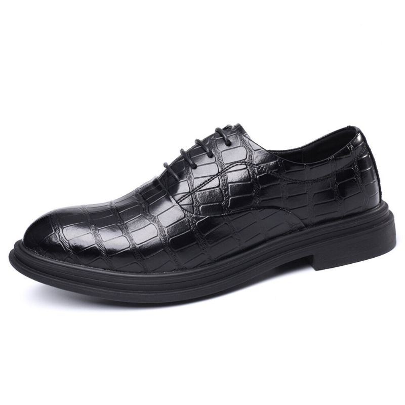 Herren Leder Bequeme Weiche Sohle Krokoprägung England Stil Casual Business Schuhe