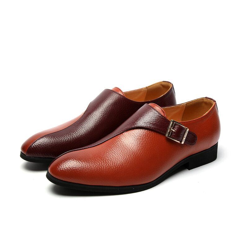 Herren Monk Business Schuhe Aus Pu Leder In Kontrastfarbe