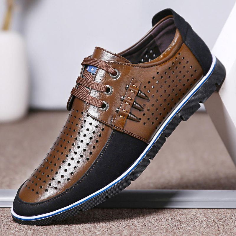 Herren Oxfords Aus Echtem Leder Mit Weichen Sohlen