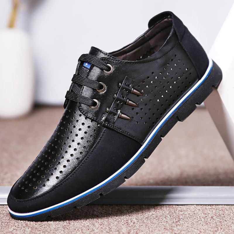 Herren Oxfords Aus Echtem Leder Mit Weichen Sohlen